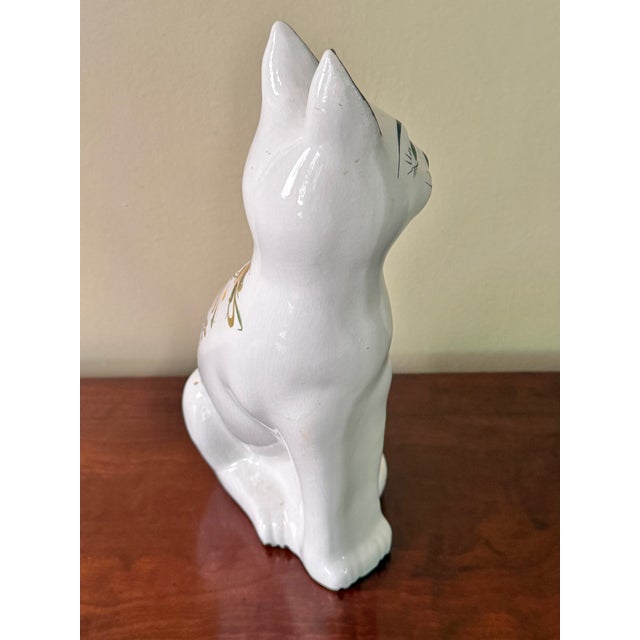 Midcentury Italian Ceramic Cat Figure For Sale - Image 6 of 9