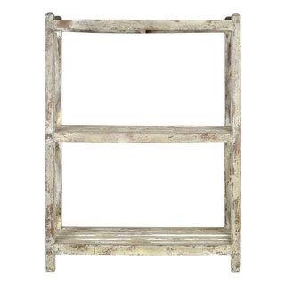 Shelf on Patinated Wooden Legs For Sale