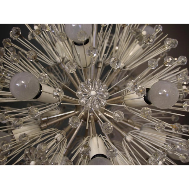 Metal Large Silvered Snowball Pendant Lamp by Emil Stejnar for Rupert Nikoll, 1950s For Sale - Image 7 of 17