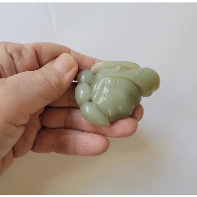 Early 20th Century Chinese celadon jade carving of lotus pods bursting with seeds. Excellent condition, measures 2.5” long...