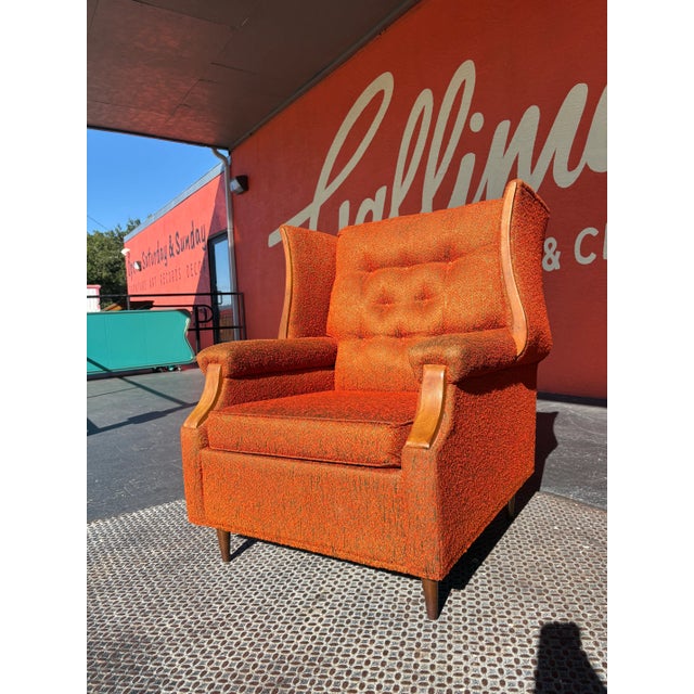 Mid Century Wingback Armchair For Sale - Image 9 of 9