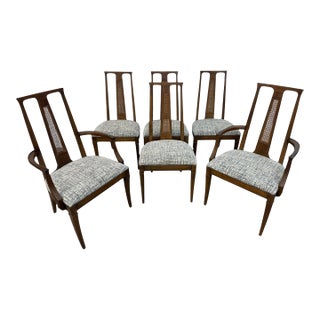 Mid-Century Modern Cane Back Dining Chairs - Set of 6 For Sale