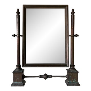 Vintage Brass Swivel Vanity Mirror For Sale