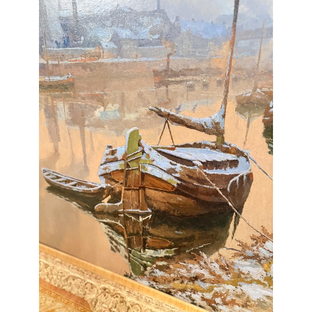 Monumental Paul Leduc Seine River Winter Paris Landscape C. 1911 For Sale - Image 18 of 18