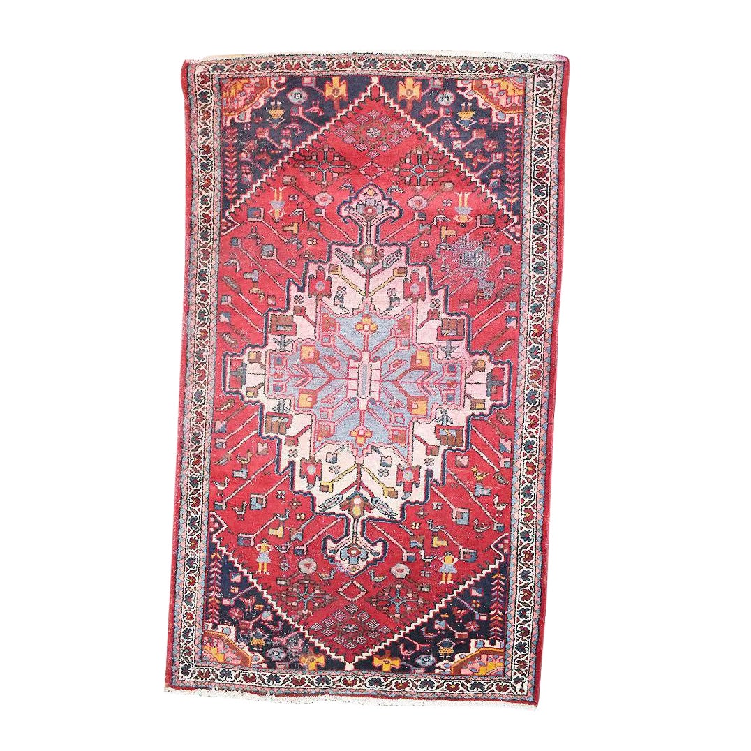 Vintage Handwoven Pink & Yellow Rug 4′4″ × 6′8″ Chairish