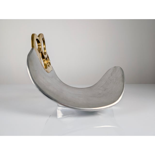 Vintage Log Rack in Aluminum and Brass by David Marshall, Spain, 1980s For Sale - Image 10 of 13