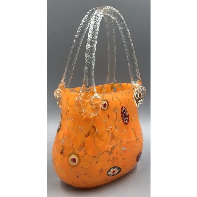 Orange Murano Glass Vase Handbag from Millefiori, 1960s For Sale - Image 3 of 13