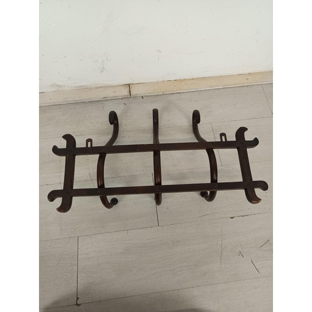 Tan Wall-Mounted Coat Rack from Thonet, 1890s For Sale - Image 8 of 9