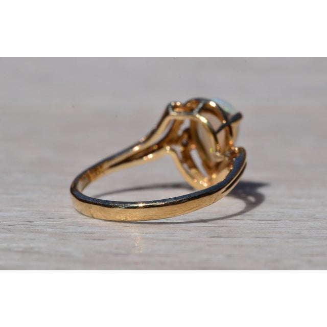 The Burness: Australian Opal and Natural Diamond Ring For Sale In Philadelphia - Image 6 of 10