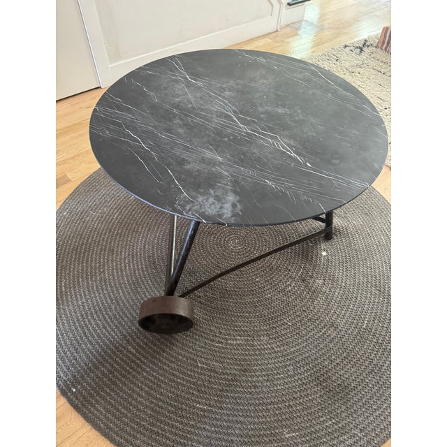 Iron and Marble Antique Dining Table For Sale - Image 4 of 7