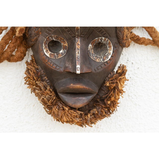 Textured Rope Hair African Mask For Sale - Image 4 of 7