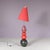 Ceramic Floor Lamp with Red Fabric Hood from Francois Chatain, France, 1970s For Sale - Image 14 of 15