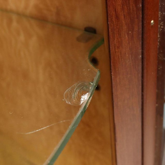 Wood Mahogany Display Cabinet with Maple Inlays For Sale - Image 7 of 13