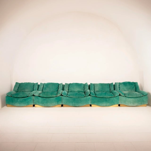 Stropiccio Lounge Chairs by Luciano Frigerio for Frigerio di Desio, 1975, Set of 5 For Sale - Image 3 of 18