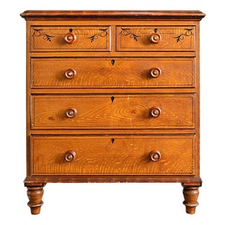 English 19th Century Faux Bois Painted Chest For Sale