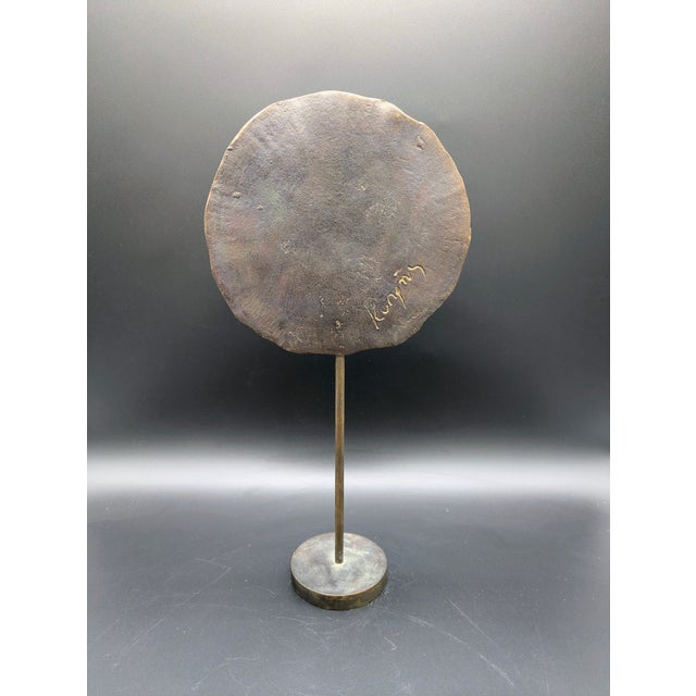 Metal 1970s Original Bronze "Sun God" Sculpture: Signed Kunping For Sale - Image 7 of 8