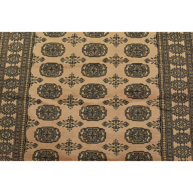 2020s Bokhara Rug 4’2” X 6′ Beige Wool Tribal Hand-Knotted Oriental Carpet For Sale - Image 5 of 11