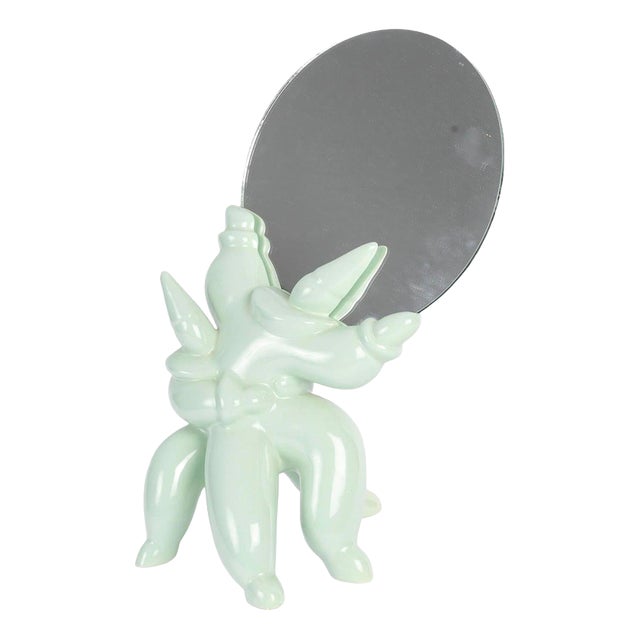 Celadon Earthenware Table Mirror by Jean Boggio For Sale