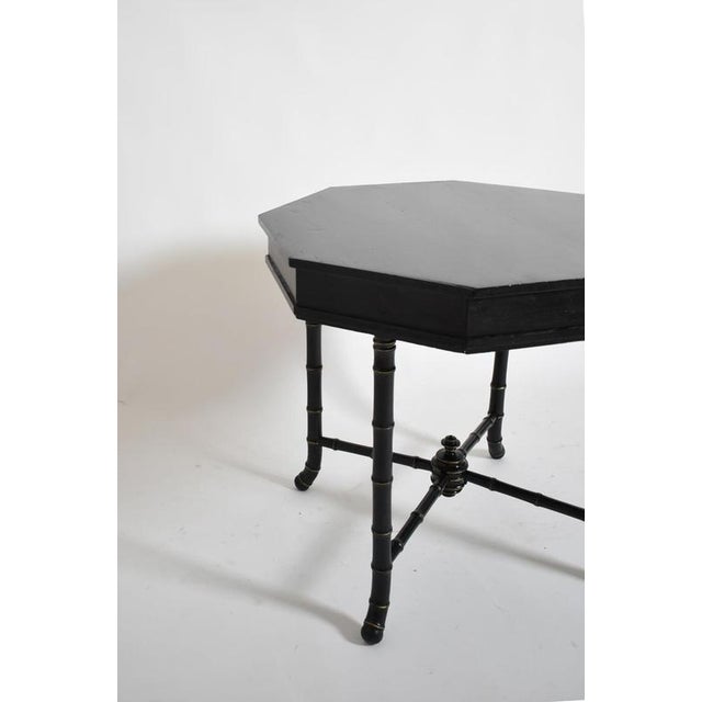 Octogonal Faux Bamboo Table, 1910s For Sale - Image 5 of 6