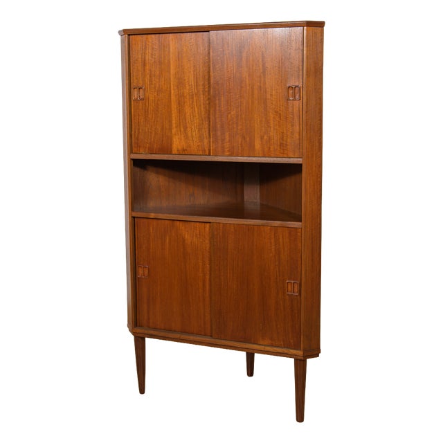 Mid-Century Modern Teak Corner Cabinet, 1960s For Sale