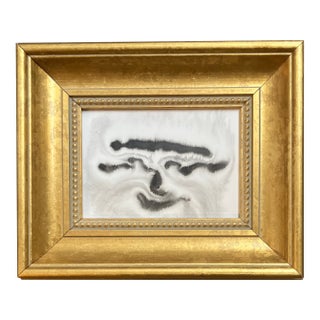 Contemporary Original Abstract Ink Painting Chunky Gold Frame For Sale