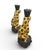 Vintage Italian-Style Ceramic Leopard Palm Leaf Taper Candle Holders - Pair For Sale - Image 4 of 7