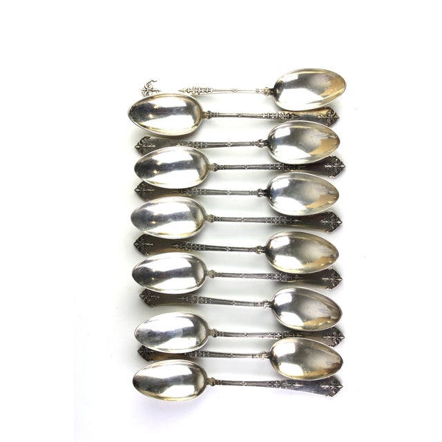Antique Silver Tea Spoons, 1900s, Set of 12 For Sale - Image 12 of 12
