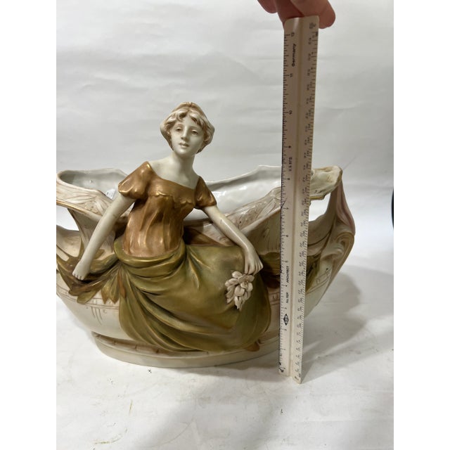 Early 20th CenturyM Czech Royal Dux Bohemian Carved Porcelain Woman Sculpture For Sale - Image 12 of 12