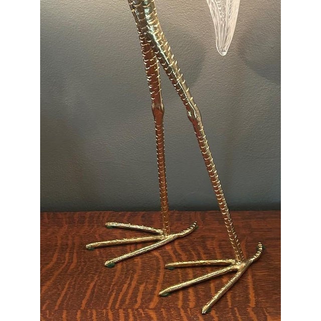 White 1970s 30" Signed Licio Zanetti Murano Latticino Italian Art Glass Heron Crane Bird Sculpture For Sale - Image 8 of 12