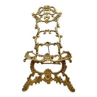 Mid-20th Century Vintage Hollywood Regency Solid Brass Table Top Easel For Sale