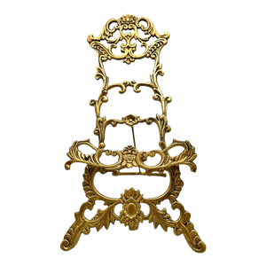 Mid-20th Century Vintage Hollywood Regency Solid Brass Table Top Easel