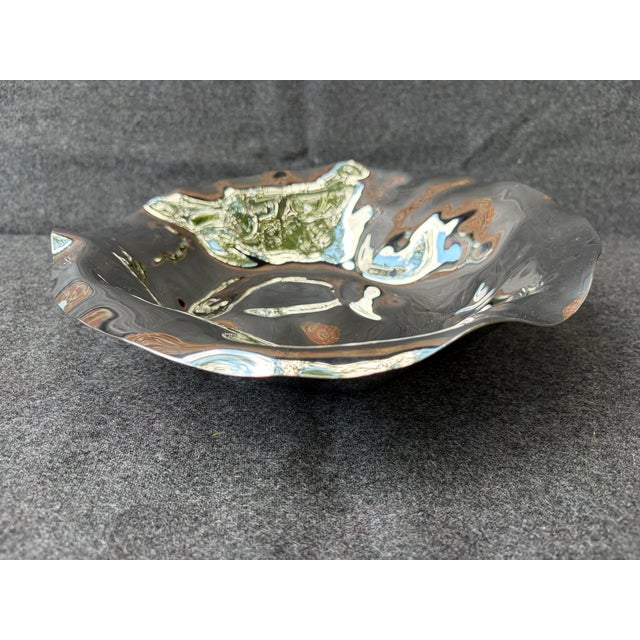 Metal Vintage Alessi Crumpled Stainless Fruit Bread Bowl For Sale - Image 7 of 15