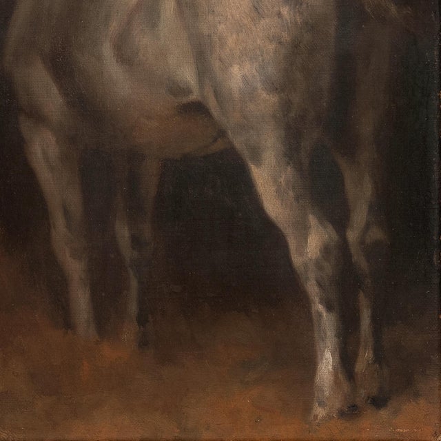 'Study of a Gray Horse' by Otto Bache, Circa 1910, Rear View, Equine, Danish Realism For Sale In Monterey, CA - Image 6 of 8