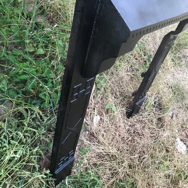 1920s Art Deco Cast Iron Fireplace Surround For Sale - Image 6 of 18