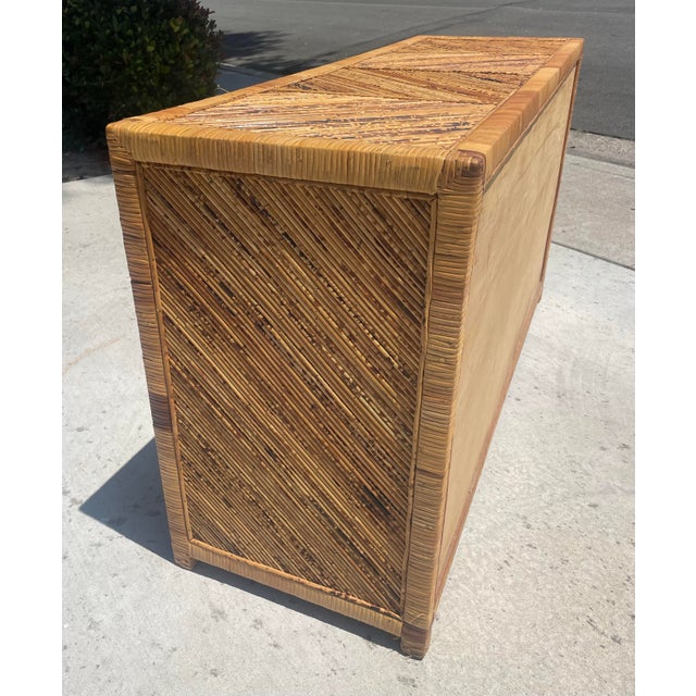 Boho-Chic Pencil Reed Vintage Rattan Dresser, For Sale In San Diego - Image 6 of 8