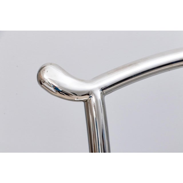 Metal Vincent Wolf Stainless Steel Ming Style Official’s Hat Armchair For Sale - Image 7 of 10