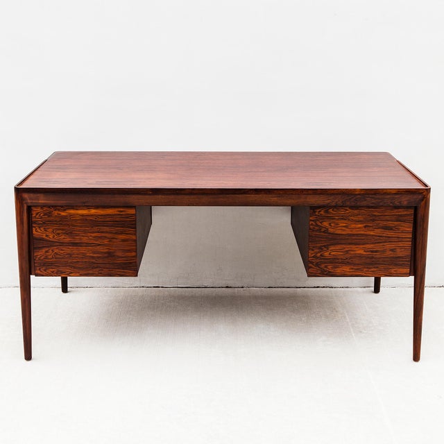 1960s Danish Rosewood Executive Desk Attributed to Erik Riisager-Hansen for Haslev For Sale - Image 13 of 18