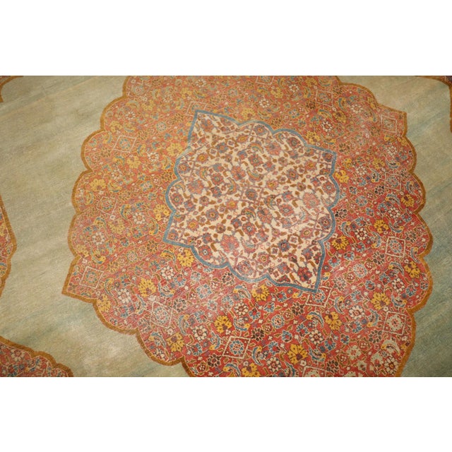 Persian Stunning Blue Antique Tabriz Carpet - 10' x 13' For Sale - Image 3 of 12
