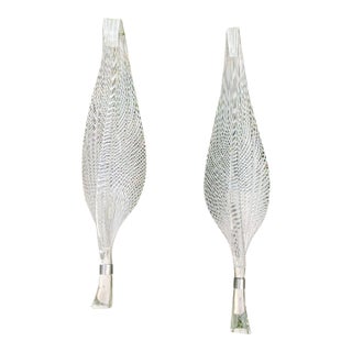 1980s Murano Style Leaf Sconces - A Pair For Sale