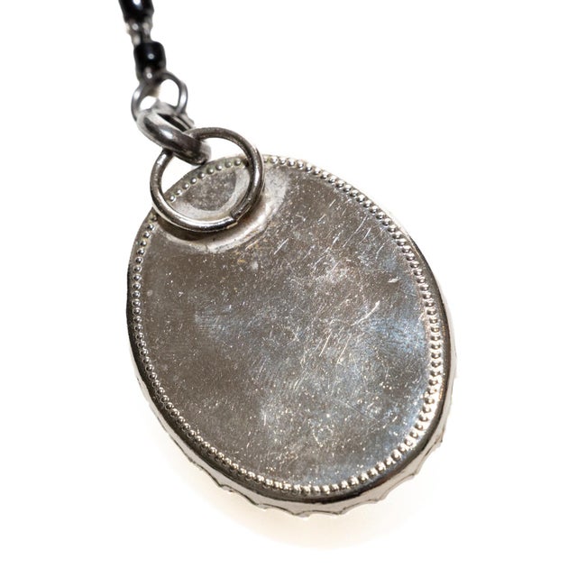 Vintage Black Beaded Wrap Necklace With Lalique Glass Cameo, 1940's For Sale - Image 13 of 18