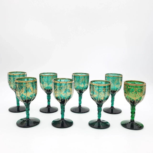 Bright Green Late 18th Century French Wine Glasses- Set of 8 For Sale - Image 8 of 8
