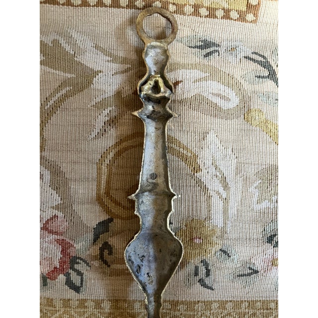 Italian Pair of 1980s Italian Brass Tasseled Wall Sconces Candleholders For Sale - Image 3 of 3