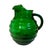 Vintage Mid Century Green Ribbed Glass Ball Pitcher w/Ice Lip 96 Oz A lovely vintage mid century glass pitcher in a dark...