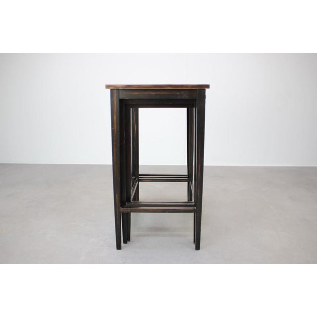 Mid-Century Modern Macassar Veneer Nesting Tables, 1950s, Set of 3 For Sale - Image 4 of 13