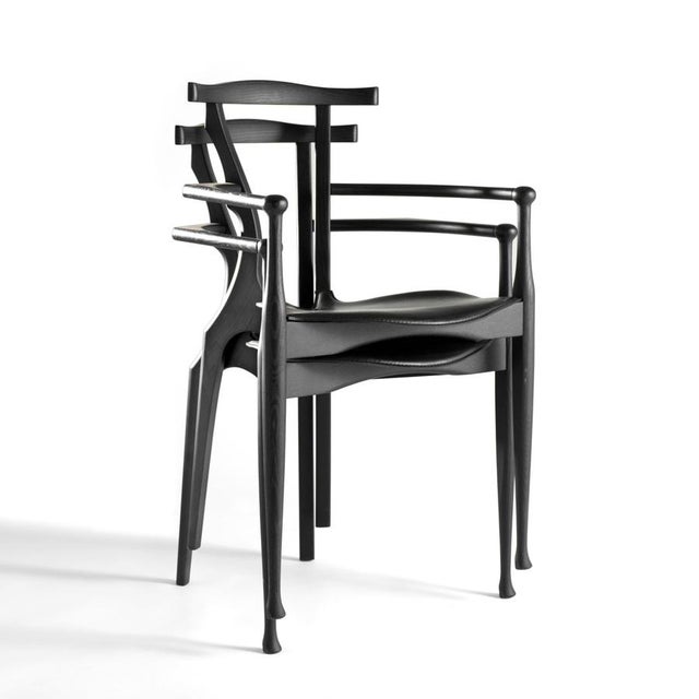 Black Gaulino Chairs by Oscar Tusquets, Set of 8 For Sale - Image 6 of 7