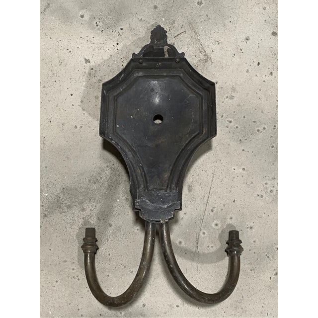 Mid 18th Century Antique Neoclassical Sconce Plate Base Part Double Arm For Sale - Image 5 of 5
