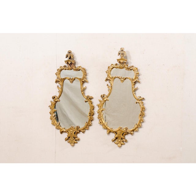 Pair of Mid 20th Century Rococo Style Gilt Mirrors, Italy For Sale - Image 4 of 11