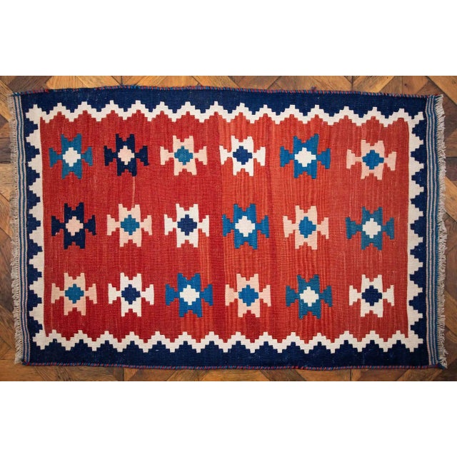 Black Hand-Knotted Ghashghai Kilim Rug For Sale - Image 8 of 8