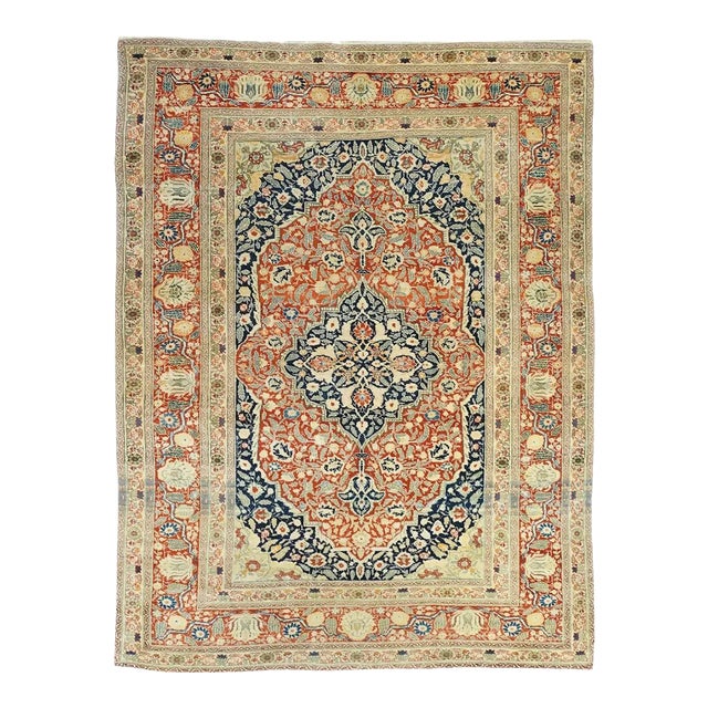 Late 18th Century Antique Tabriz Haji Jalili Rug 4'3'' x 6'2'' For Sale