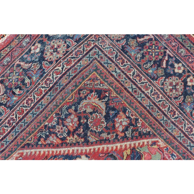 Antique Persian Sultanabad-Mahal Rug With All-Over Design on Red Field For Sale - Image 12 of 12